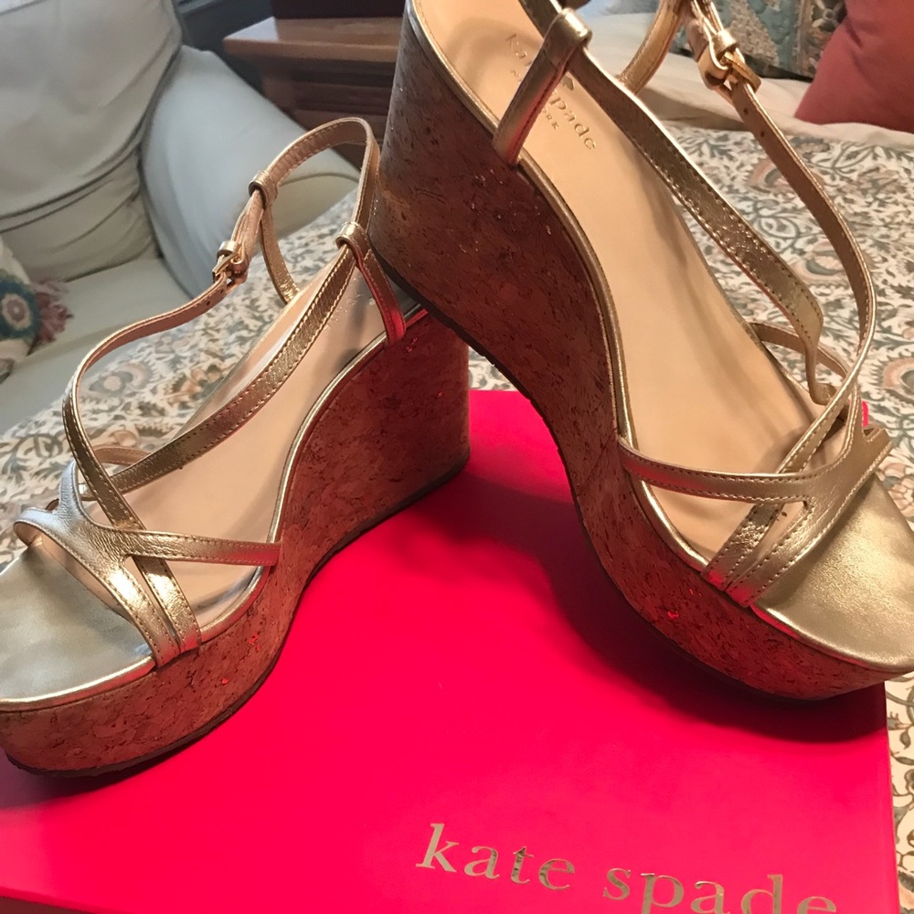 Kate Spade gold wedges!